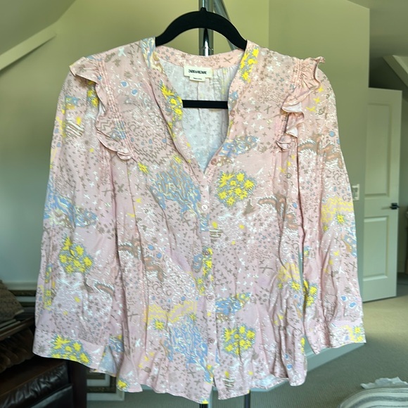 Zadig & Voltaire Glam Rock Chemise Ruffle Blouse - Picture 2 of 5